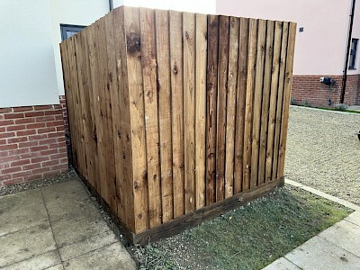 New close board fencing fitted for a Norwich garden