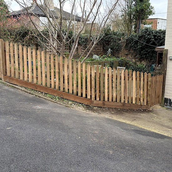 new picket fencing and a gate in bungay