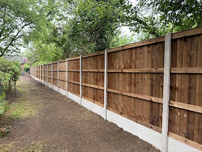 Close board fence installation in Wymondham