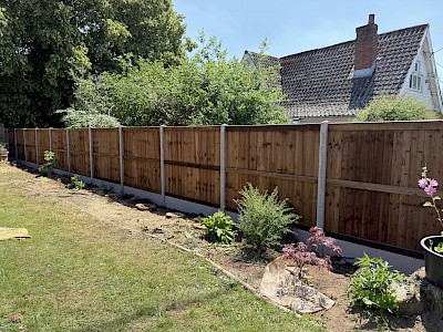 Close board fence installation in Norfolk