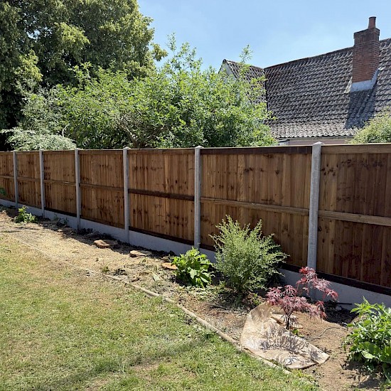 Close board fence installation in Norfolk