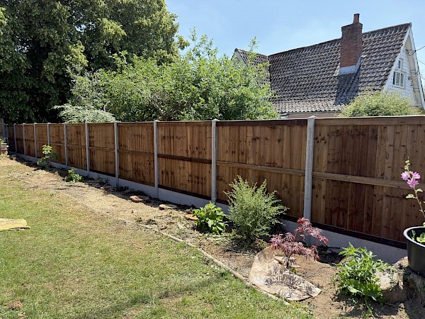 Close board fence installation in Norfolk