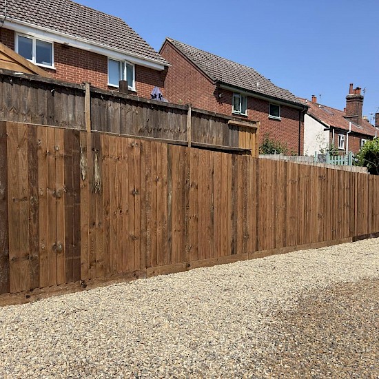 Close board fence installation in Attleborough