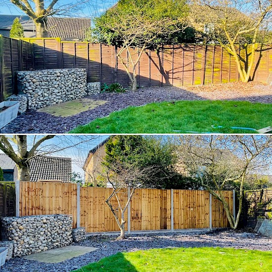 Ashley brown fencing Norfolk back before and after