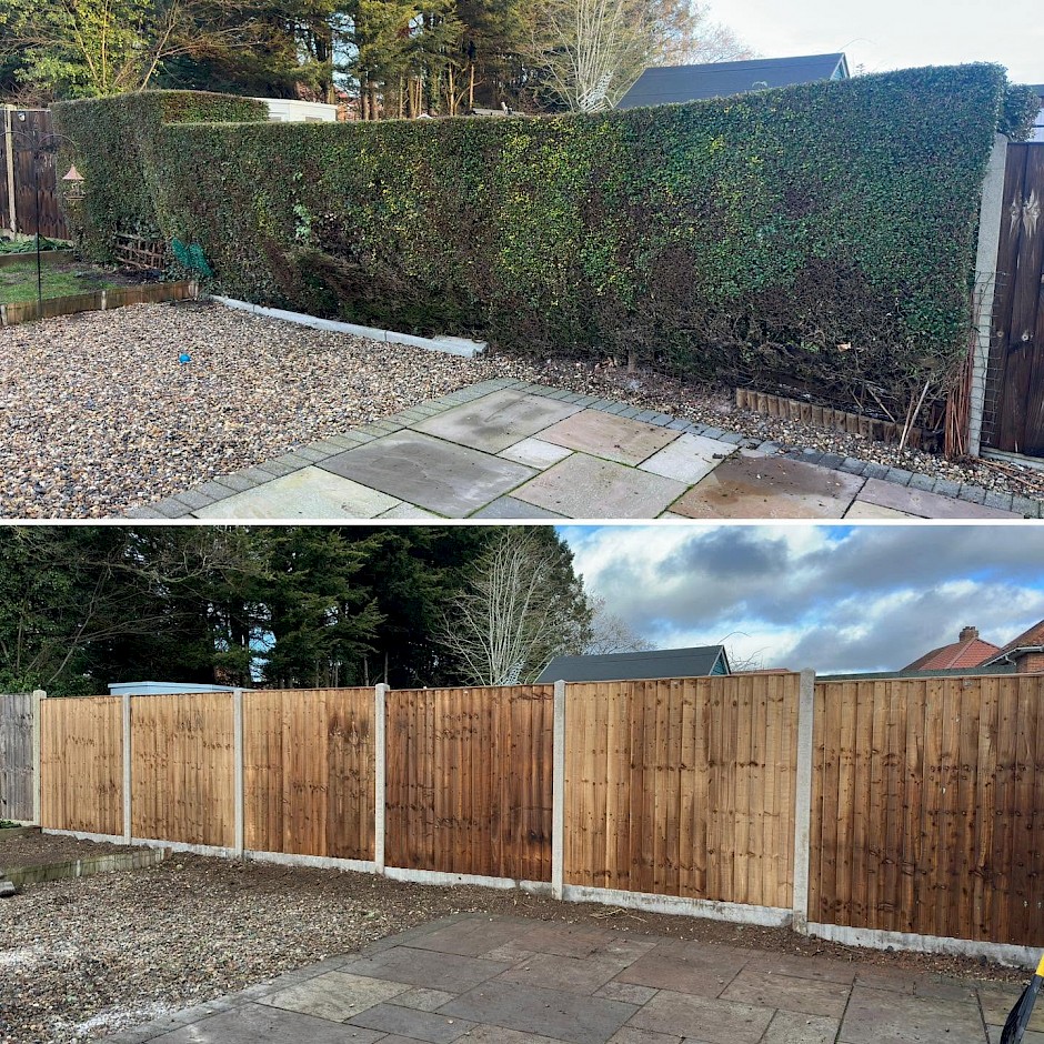 before and after of fencing in attleborough