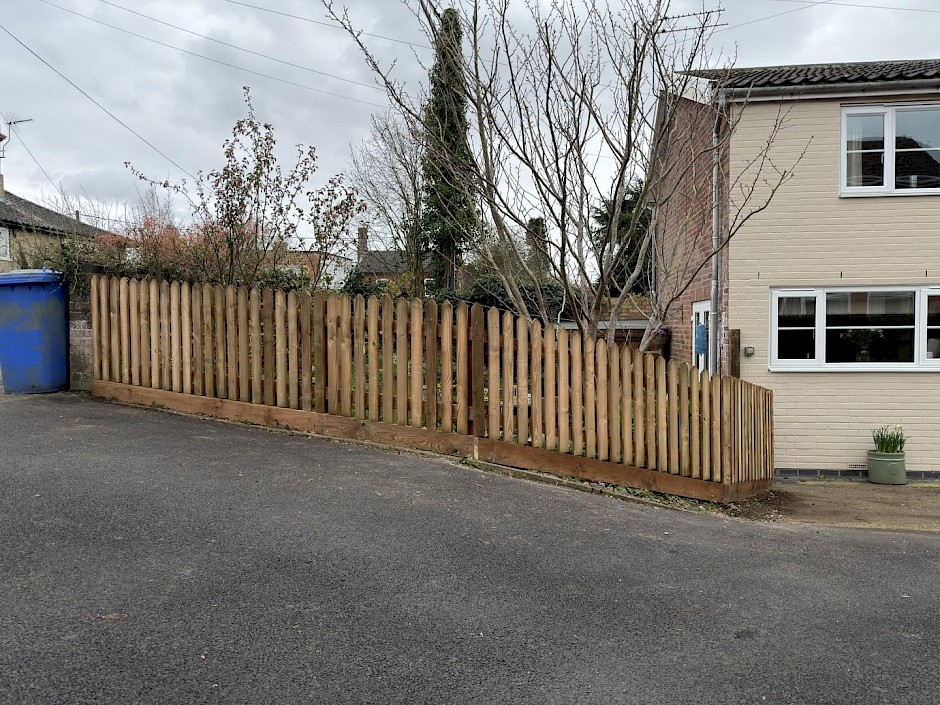 after a fence repair in bungay